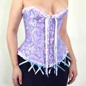 TopMellon Purple Pink Boned Lace Up Corset Bustier Strapless Costume Cosplay 4X