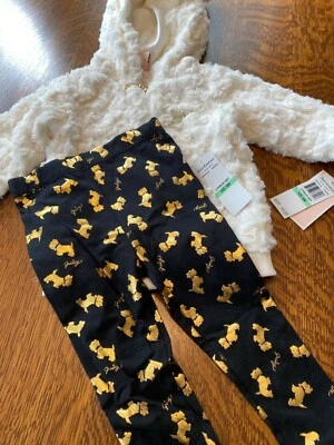 *NUEVO CON ETIQUETAS* 2 piezas 18 meses Sudadera con capucha y leggings Juicy Couture de piel sintética para perrito.  Foto 1 de 4