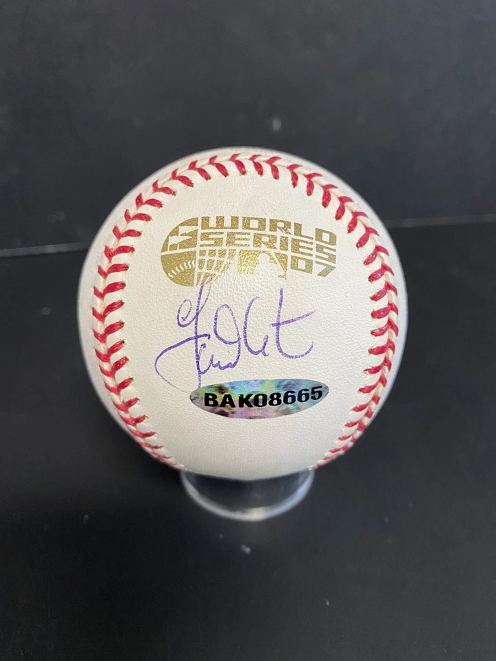 Autógrafo de béisbol firmado por Garrett Atkins 2007 Serie Mundial automático UDA BAK08665 Foto 1 de 1