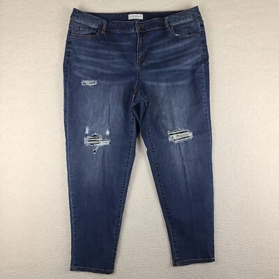 Jeans Lane Bryant para mujer 18 azul tiro bajo boyfriend distress cintura mágica Foto 1 de 4