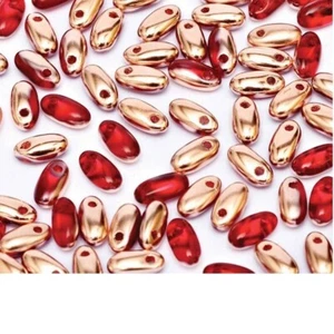 Rizo, Oro Capri Rojo, 2.5x6mm, 7g (app 98-100 cuentas) (rz51) - Imagen 1 de 1