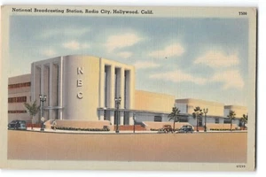Postal NBC Studios Radio City Hollywood CA 1941 Tichnor lino matasellado - Imagen 1 de 2
