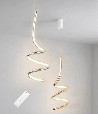 Lampada a Sospensione LED Spirale Dimmerabile 3 Tonalità Luce Telecomando IP20 - Immagine 1 di 4