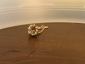 Tie Tack Volcano Orange Rivoli Glass vintage Tie Pin Men's - Picture 1 of 1