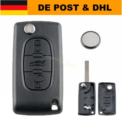 Klapp Schlüssel Gehäuse CE0536 für Peugeot 308 207 307 CC RCZ Expert Citroen C5 - Bild 1 von 4