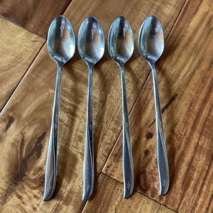 Vintage Oneida Community Atomic Starburst Edelstahl Teelöffel Besteck - Bild 1 von 6