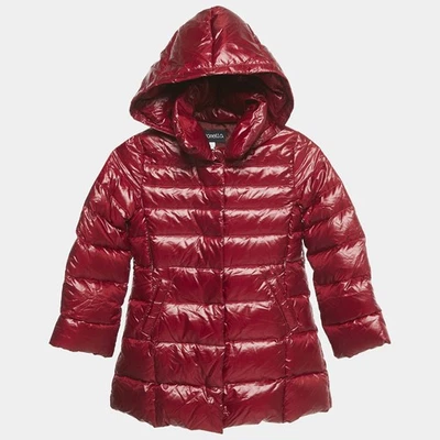 Jaqueta Simonetta infantil náilon vermelho escuro com zíper com capuz 6 anos - Imagem 1 de 4