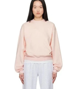 NWT Skims Cotton Fleece Classic Crew Sweatshirt Size S Barely Pink - Picture 1 of 12