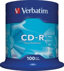96 disques CD vierges Verbatim Extra Protection CD-R 52x 700 Mo 80 min - Photo 1/4