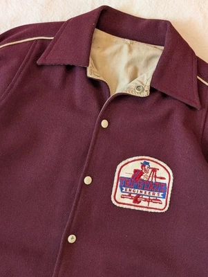 Marshall Gamemaster VTG 50s 60s Wool Maroon Tri-State Engineers Snap Jacket 38 - Image 1 of 4