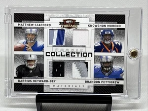 2009 Threads Rookie Collection Stafford Moreno Pettigrew Heyward-Bey /25 Patch - Picture 1 of 3