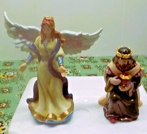 Belén Hawthorne Village Thomas Kinkade Rey Melchor y Ángel Celestial Jln - Imagen 1 de 5