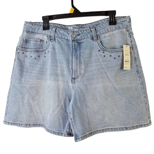 Pantalones cortos de mezclilla No Boundaries para mujer talla 12 tiro alto lavado ligero elástico  - Imagen 1 de 8