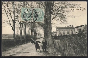 CPA Chateauneuf, le Temple et la Rue du Parc 1906 - Picture 1 of 2