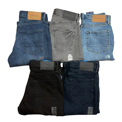 NWT Nautica Men's Vintage Straight Fit Stretch Denim Jeans 5 Colors All Sizes - Image 1 of 4