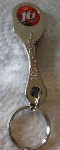 Greg Biffle # 16 CHROME CONNECTING ROD / BOTTLE OPENER METAL KEYCHAIN ! Cover