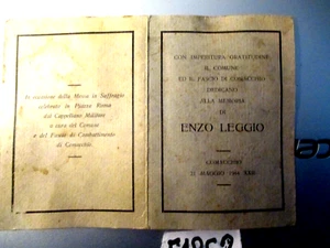 COMACCHIO A RICORDO DI ENZO LEGGIO CADUTO IN COMBATTIMENTO 6-9-1944 (F18C2) - Foto 1 di 2