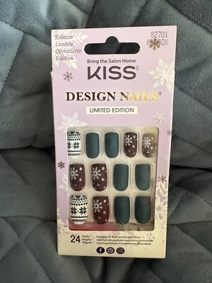 KISS DESIGN CLAVOS 24 CT NAVIDAD #82701 COPOS DE NIEVE MATE - NUEVO Foto 1 de 3