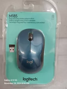 Wireless Mouse Logitech M185 Blue - 910-003636 Mac Windows USB Linux Brand New - Picture 1 of 5