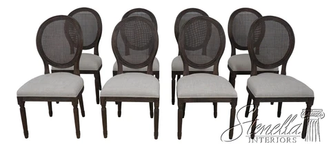 L60496EC: Set of 8 RESTORATION HARDWARE Cane Back Dining Room Chairs Cover