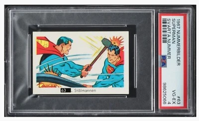 1967 ☎️ Nummerbilder Svarta, Superman Black Square Number Puzzle Back #63, PSA-4 - Image 1 of 4
