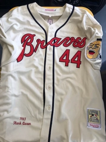 Milwaukee Braves Hank Aaron Home Jersey #44 2XL XXL Mitchel and Ness Cover
