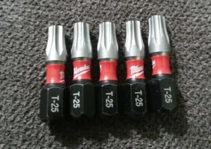 5x Nuevas brocas de atornillador de impacto Milwaukee Shockwave 1" Torx T25 - Imagen 1 de 1