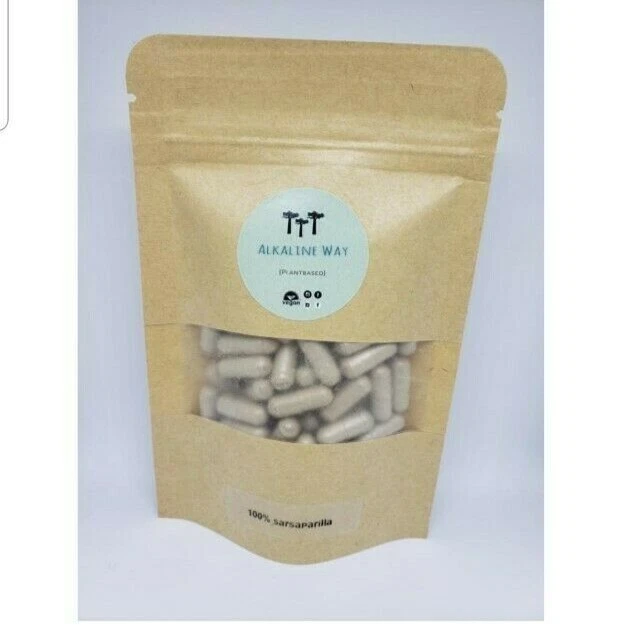 ALKALINE WAY Sarsaparilla Root Powder Vegan/Vegetarian 90 Capsules, Dr Sebi 32400mg