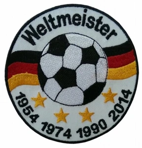 Fußball Weltmeister 2014 mit 1954 1974 1990 Aufnäher 8cm (674-1) - Picture 1 of 1