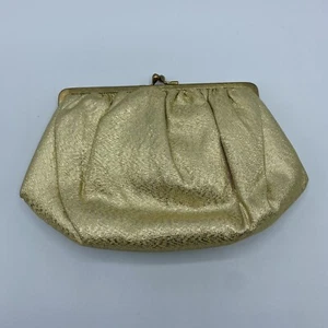Vintage After Five By Land M Gold Tone Clutch Evening Bag w/ Coin Purse & Chain - Picture 1 of 15