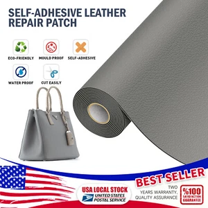 Marine Vinyl Fabric Faux Leather Boat Auto Furniture Upholstery Repair Grey - Picture 1 of 16
