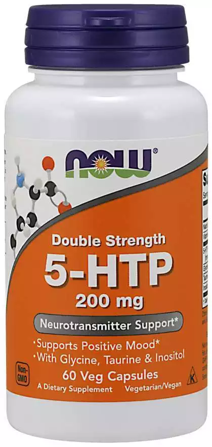 NOW Foods 5-HTP Double Strength 200 mg 60 Veg Capsules 05/2027EXP - Image 1 of 1