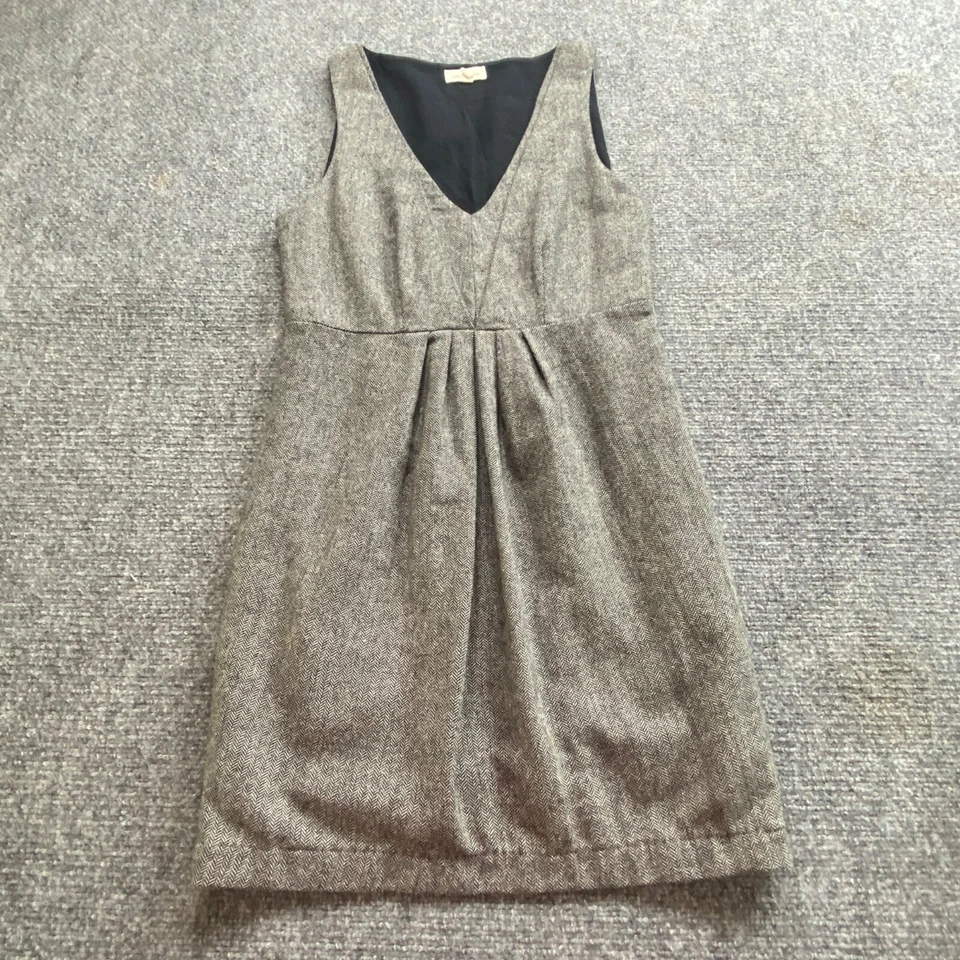Vestido Silence + Noise para mujer 4 gris tweed cuello en V sin mangas portador ropa de oficina Foto 1 de 4