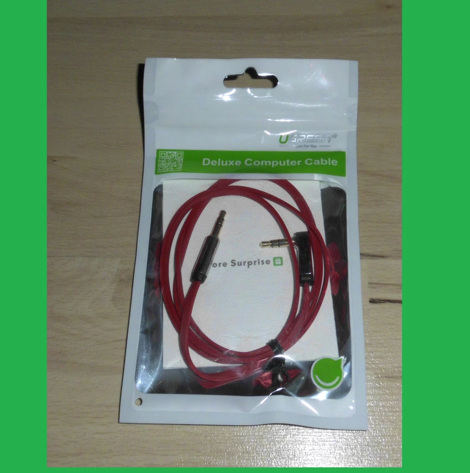 UGREEN Audio Kabel 1m HQ Stereo Aux Klinken Kabel 90 Grad gewinkelt 3,5mm Klinke - Bild 1 von 1