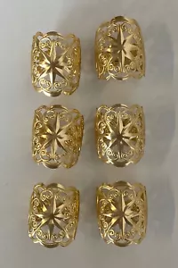6 alte Serviettenringe ECKARTINA Metall gold 7025/21 - Picture 1 of 6