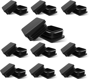 20 Pack 1 Inch Square Plastic Plug Tubing End Caps Chair Glide Insert - Picture 1 of 8