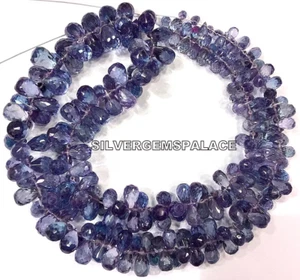 Alexandrite Faceted Teardrop Beads Color Changing Alexandrite Gemstone Beads - Picture 1 of 8