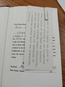 CHARGE BOOK OF A REBEKAH LODGE 1984 small hardcover - Picture 1 of 5