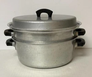 Olla y tapa de horno holandés Wear Ever vintage tapa original aluminio fundido - Imagen 1 de 9