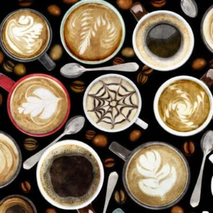 Tazas de café barista en tela de algodón negro - Imagen 1 de 2