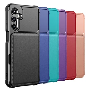 Per Samsung Galaxy A16 A15 A14 A53 A54 custodia posteriore in pelle con porta carte - Foto 1 di 42