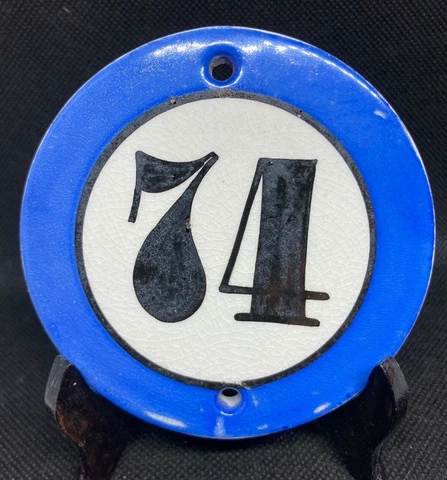 Art Deco Maltese Rustic Porta Door Nr.74 Home House Street Porcelain Number Sign Cover