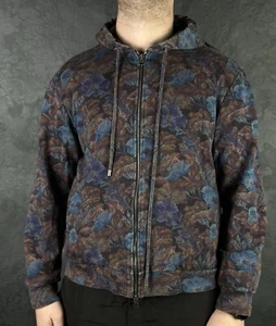 Etro Zip Hoodie Floral Hoodie Navy Men's Size M - Picture 1 of 15