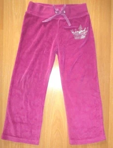 EUC Youth Toddler Girl's 4 Pink Republic Hot Pink Velour Crown Embellished Pants - Picture 1 of 4