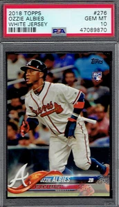 2018 Topps 276 WHITE JERSEY Ozzie Albies RC.  PSA 10 GEM MINT   (4708-C-0). - Picture 1 of 2