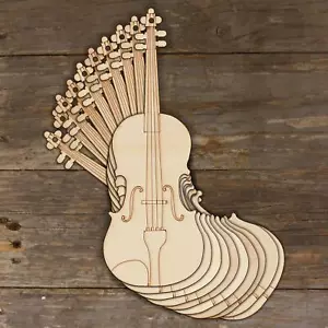 10x Violino in Legno Strumento Musicale Forme Artigianali 3mm Compensato Musica Hobby - Foto 1 di 4