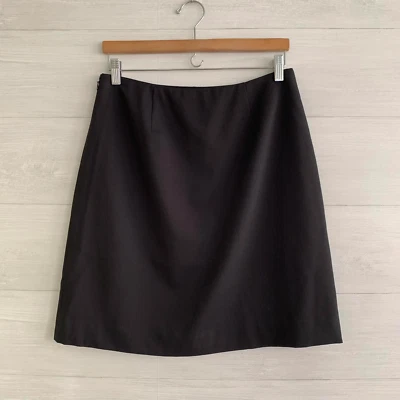 NUEVO CON ETIQUETAS Preston & York - Falda negra con cremallera lateral línea A pliegue central, talla 10 Foto 1 de 4