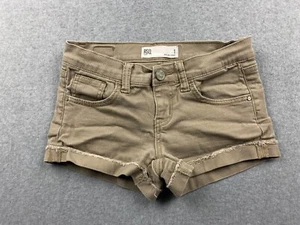 RSQ Malibu Juniors' Size 1 w26 Tan Denim Cuffed Jean Shorts - Picture 1 of 9