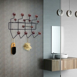 Wandhänger Garderobe Hang It All Candy massiv Nussbaum Holzkugeln Hut Organizer - Bild 1 von 11
