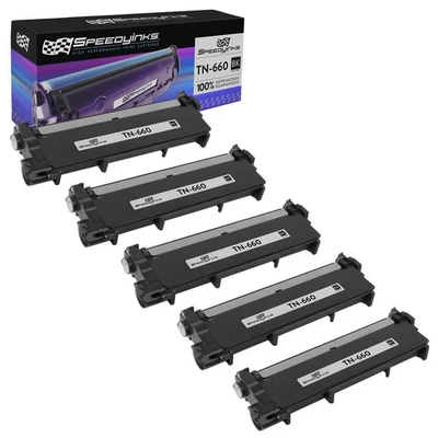 Compatible Toner Replacementfor Brother TN660 High-Yield (Black, 5-Pack) - Image 1 of 4